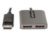 StarTech.com 2-Port DisplayPort MST Hub, Dual 4K 60Hz, DP to 2x DisplayPort Monitor Adapter, DP 1.4 Multi-Monitor Video Adapter w/ 1ft Built-in Cable, USB Powered, Windows Only - Multi Stream Transport Hub (MST14DP122DP) - Hub - 2 Anschlüsse_thumb_3