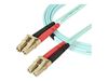 StarTech.com Aqua OM4 Duplex Multimode Fiber - 2m / 6 ft - 100 Gb - 50/125 - OM4 Fiber - LC to LC Fiber Patch Cable (450FBLCLC2) - network cable - 2 m - aqua_thumb_3