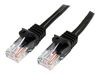 StarTech.com 3m Black Cat5e / Cat 5 Snagless Patch Cable - patch cable - 3 m - black_thumb_1