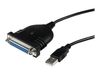 StarTech.com 6 ft / 2m USB to DB25 Parallel Printer Adapter Cable - 2 Meter USB to IEEE-1284 Printer Cable - USB A to DB25 M/F (ICUSB1284D25) - parallel adapter_thumb_1