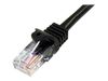 StarTech.com 1m Black Cat5e / Cat 5 Snagless Patch Cable - patch cable - 1 m - black_thumb_2
