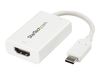 StarTech.com USB C to HDMI 2.0 Adapter 4K 60Hz with 60W Power Delivery Pass-Through Charging - USB Type-C to HDMI Video Converter - White - external video adapter - white_thumb_2