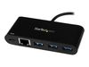StarTech.com 3 Port USB-C Hub with Gigabit Ethernet & 60W Power Delivery Passthrough Laptop Charging, USB-C to 3x USB-A (USB 3.0 SuperSpeed 5Gbps), USB 3.1/USB 3.2 Gen 1 Type-C Adapter Hub - Windows/macOS/Linux (HB30C3AGEPD) - hub - 3 ports_thumb_3