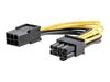 StarTech.com PCI Express 6 pin to 8 pin Power Adapter Cable - Power cable - 6 pin PCIe power (F) to 8 pin PCIe power (M) - 6.1 in - yellow - PCIEX68ADAP - power cable - 15.5 cm_thumb_1