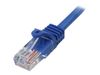 StarTech.com 1m Blue Cat5e / Cat 5 Snagless Patch Cable - patch cable - 1 m - blue_thumb_2