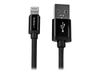 StarTech.com 2m (6ft) Long Black Apple® 8-pin Lightning Connector to USB Cable for iPhone / iPod / iPad - Charge and Sync Cable (USBLT2MB) - Lightning cable - Lightning / USB - 2 m_thumb_1