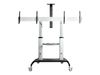 StarTech.com Dual TV Cart for 37-60in VESA TVs up to 110lb (50kg) each, Height Adjustable TV Mount, Mobile Display Cart w/ Webcam & Equipment Shelves, Lockable Casters, TV Cart on Wheels - Rolling TV Stand (STNDMTVDUO) cart - for 2 monitors / curved monit_thumb_2