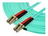 StarTech.com 15 m OM4 LC to LC Multimode Duplex Fiber Optic Patch Cable- Aqua - 50/125 - Fiber Optic Cable - 40/100Gb - LSZH (450FBLCLC15) - patch cable - 15 m - aqua_thumb_2