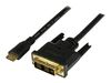 StarTech.com 1m Mini HDMI to DVI-D Cable - M/M - 1 meter Mini HDMI to DVI Cable - 19 pin HDMI (C) Male to DVI-D Male - 1920x1200 Video (HDCDVIMM1M) - video cable - HDMI / DVI - 1 m_thumb_1