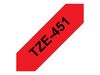 Brother laminated tape TZe-451 - Black on red_thumb_1