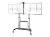 StarTech.com Dual TV Cart for 37-60in VESA TVs up to 110lb (50kg) each, Height Adjustable TV Mount, Mobile Display Cart w/ Webcam & Equipment Shelves, Lockable Casters, TV Cart on Wheels - Rolling TV Stand (STNDMTVDUO) cart - for 2 monitors / curved monit_thumb_4