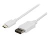 StarTech.com 6ft/1.8m USB C to DisplayPort 1.2 Cable 4K 60Hz - USB Type-C to DP Video Adapter Monitor Cable HBR2 - TB3 Compatible - White - external video adapter - STM32F072CBU6 - white_thumb_1