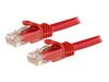 StarTech.com 5m CAT6 Ethernet Cable - Red Snagless Gigabit CAT 6 Wire - 100W PoE RJ45 UTP 650MHz Category 6 Network Patch Cord UL/TIA (N6PATC5MRD) - patch cable - 5 m - red_thumb_1