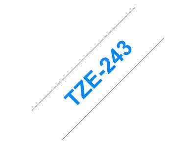 Brother TZE-243 - 18 mm - Blau auf Weiß_1