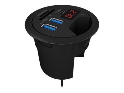 ICY BOX 3 port desk hub with SD/microSD card reader, USB Type-A port and charging current indicator IB-HUB1404_9
