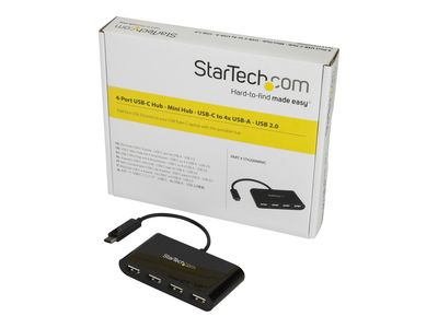 StarTech.com 4-Port USB-C Hub - USB-C to 4x USB-A Hub Adapter - Mini USB 2.0 Hub - Bus-powered USB Type-C Port Expander (ST4200MINIC) - hub - 4 ports_2