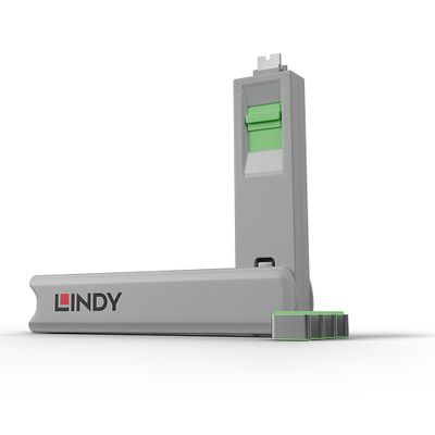 Lindy 40426 Schnittstellenblockierung Schnittstellenblockierung + Schlüssel USB Typ-C Grün 5 Stück(e)_thumb