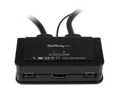 StarTech.com 2 Port USB HDMI KVM Switch mit Audio und Fernschalter - Desktop Umschalter USB Powered - 1920x1200 - KVM-/Audio-Switch - 2 Anschlüsse_thumb