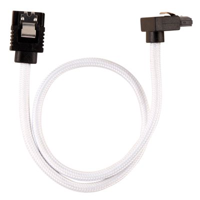 CORSAIR Premium sleeved SATA cable with 90° connector 2-pack - White_thumb