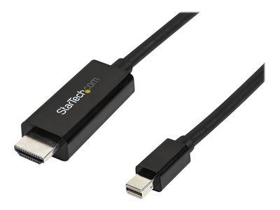 StarTech.com Mini DisplayPort to HDMI Adapter Cable - mDP to HDMI Adapter with Built-in Cable - Black - 3 m (10 ft.) - Ultra HD 4K 30Hz (MDP2HDMM3MB) - video cable - 3 m_1