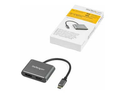 StarTech.com USB C Multiport Video Adapter - 4K 60Hz USB-C to HDMI 2.0 or DisplayPort 1.2 Monitor Adapter - USB Type-C 2-in-1 Display Converter HDMI/DP HBR2 HDR - Thunderbolt 3 Compatible - video interface converter - DisplayPort / HDMI - 20.5 m_2