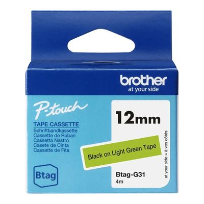 Tapes Brother BTAGG31 12MM BLACK/LIGHT GREEN TAPE_thumb