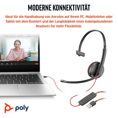 HP Poly Blackwire 3210 Monaurales USB-C-Headset + USB-C/A-Adapter_6