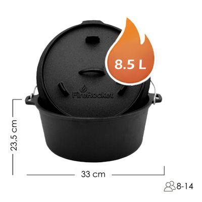 FireRocket 9qt 8,5L Dutch Oven flach_2