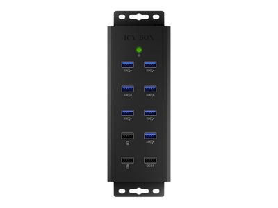 ICY BOX 7 Port Industriehub IB-HUB1703-QC3 - mit USB Type-A Anschluss, QC 3.0 Ladeanschluss und 2x Schnellladeports_2