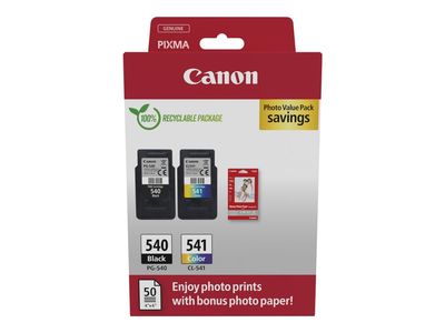 Canon ink cartridge / paper kit PG-540/CL-541 Photo Paper Value Pack - 2-pack - black, color (cyan, magenta, yellow)_thumb