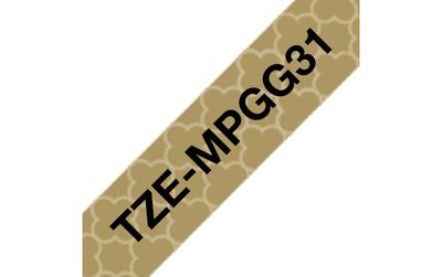 Brother TZE-MPGG31 label-making tape Black on gold_thumb
