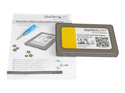 StarTech.com Dual M.2 SATA Adapter with RAID - 2x M.2 SSDs to 2.5in SATA (6Gbps) RAID Adapter Converter with TRIM Support (25S22M2NGFFR) - storage controller (RAID) - M.2 Card - SATA 6Gb/s_3