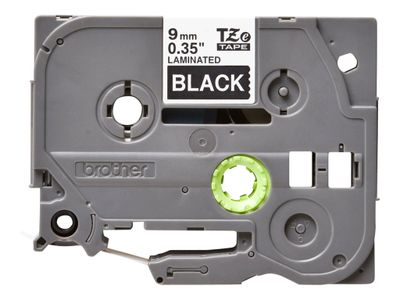 Brother laminated tape TZe-325 - White on black_2