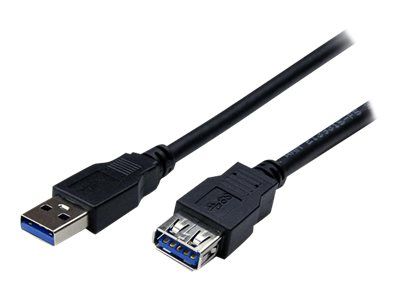 StarTech.com 2m USB 3.0 Verlängerungskabel - USB 3 Typ A auf A 2 Meter Kabel Verlängerung - Stecker/ Buchse - Schwarz - USB-Verlängerungskabel - USB Typ A bis USB Typ A - 2 m_1