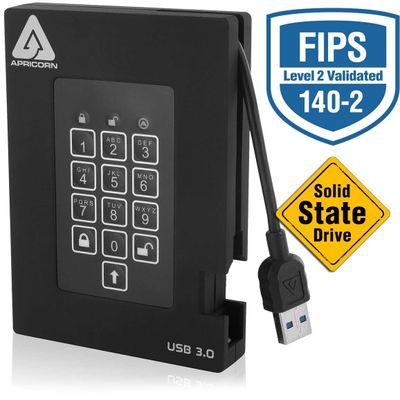Apricorn SSD Hard Drive A25-3PL256-S1000F - 1TB - USB 3.0 - Black_thumb