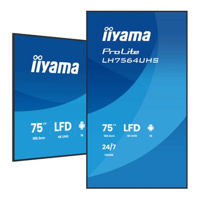 iiyama ProLite LH7564UHS-B1AG 75" Class (74.5" viewable) LED-backlit LCD display - 4K - for digital signage_2