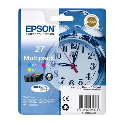 Epson DURABrite Ultra Tintenpatrone 27XL - 3er Pack - Cyan, Magenta, Gelb_thumb