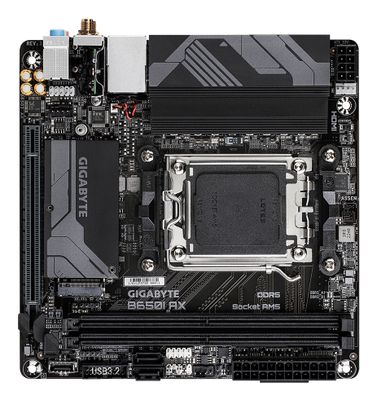 GIGABYTE B650I AX Motherboard - AMD Ryzen 9000 Series CPUs, 5+2+1 Phases VRM, up to 6400MHz DDR5 (OC), 1xPCIe 4.0 M.2, 2.5GbE LAN, WIFI 6E, USB 3.2 Gen 2_4