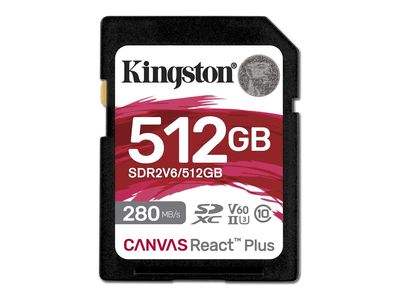Kingston Canvas React Plus - Flash-Speicherkarte - 512 GB - SDXC UHS-II_1