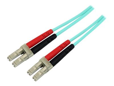 StarTech.com Aqua OM4 Duplex Multimode Fiber - 3m/ 9 ft - 100 Gb - 50/125 - OM4 Fiber - LC to LC Fiber Patch Cable (450FBLCLC3) - network cable - 3 m - aqua_1
