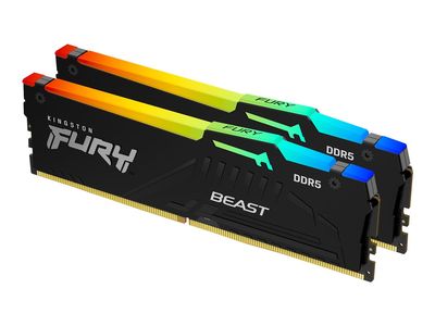 Kingston FURY Beast RGB - DDR5 - Kit - 32 GB: 2 x 16 GB - DIMM 288-PIN - 6000 MHz / PC5-48000 - ungepuffert_1
