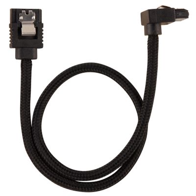 CORSAIR Premium sleeved SATA cable with 90° connector 2-pack - Black_thumb