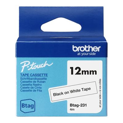 Tapes Brother BTAG231 12MM BLACK ON WHITE TAPE_thumb