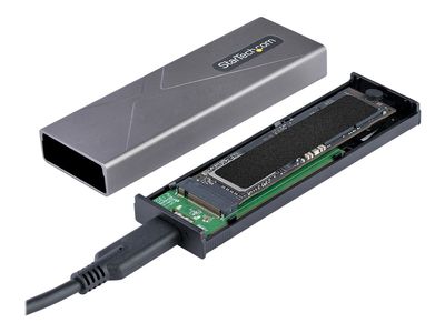StarTech.com USB-C 10Gbps to M.2 NVMe or M.2 SATA SSD Enclosure, Tool-free M.2 PCIe/SATA NGFF SSD Enclosure, Portable Aluminum Case, USB Type-C & USB-A Host Cables, For 2230/2242/2260/2280 - Works w/ Thunderbolt 3 (M2-USB-C-NVME-SATA) - storage enclosure_8