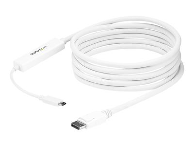 StarTech.com 9.8ft/3m USB C to DisplayPort 1.2 Cable 4K 60Hz - USB Type-C to DP Video Adapter Monitor Cable HBR2 - TB3 Compatible - White - external video adapter - STM32F072CBU6 - white_1