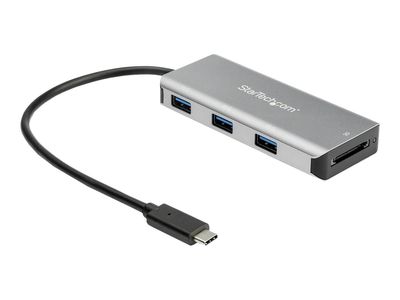 StarTech.com HB31C3ASDMB 3-Port USB-C-Hub (10 Gbit/s, mit SD-Kartenleser und 25cm Hostkabel, 3x USB-A - Hub - 3 Anschlüsse_1