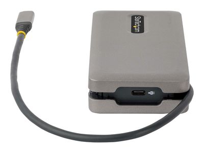 StarTech.com USB-C Multiport Adapter, HDMI/VGA, 4K 60Hz Video, 3-Port USB Hub, 100W Power Delivery Pass-Through, GbE, USB Type-C Travel Dock w/ Charging, 1ft/30cm Wrap-Around Cable - Mini Laptop Docking Station (DKT31CVHPD3) - docking station - USB-C - VG_thumb
