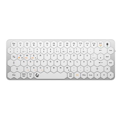 KeySonic Mini-Tastatur KSK-5020BT-S - Silber/Weiß_1