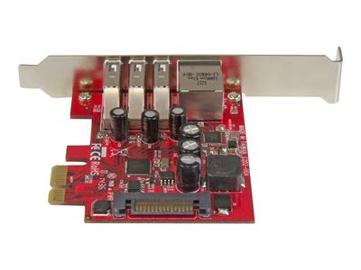 StarTech.com 3 Port PCI Express USB 3.0 Card + Gigabit Ethernet - Fits Standard & Low-Profile PCs - UASP Supported - Optional SATA Power (PEXUSB3S3GE) - network / USB adapter - PCIe 2.0 - USB 3.0 x 3 + 1000Base-T x 1_4