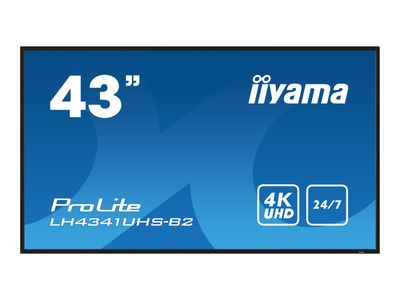 iiyama ProLite LH4341UHS-B2 109 cm (43") Klasse (108 cm (42.5") sichtbar) LCD-Display mit LED-Hintergrundbeleuchtung - 4K - für Digital Signage_1